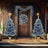 A set of 4 artificial Christmas trees, including flower garlands, flower garlands, and 2 entrance trees, equipped with LED light - V.I.P Digital Presence