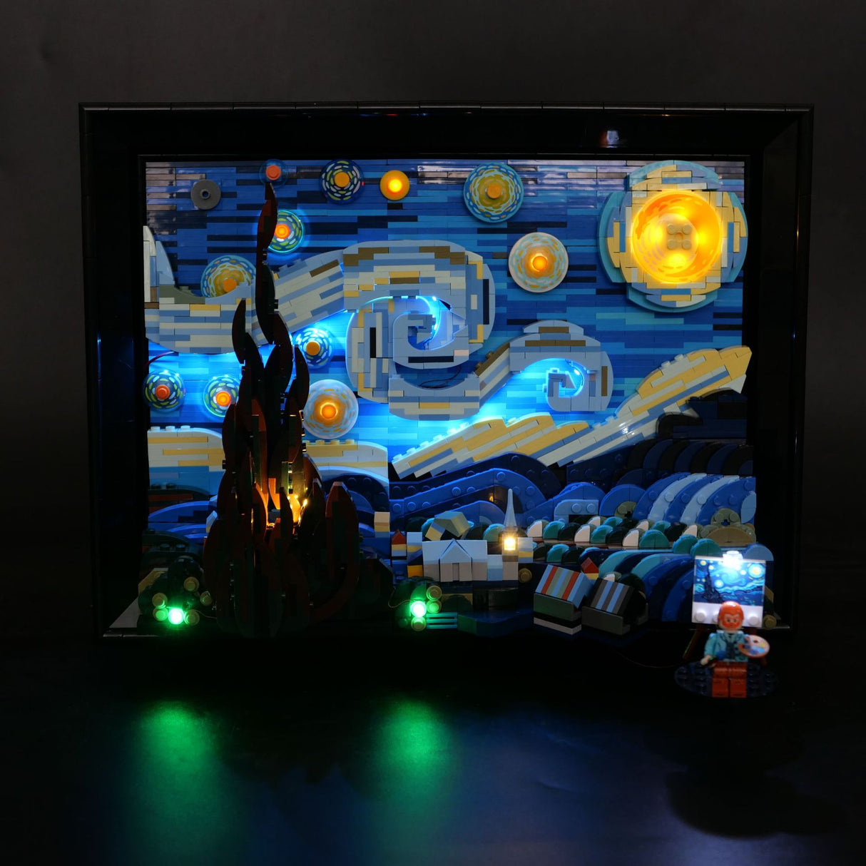 LP building block lighting suitable for 21333 Vincent van Gogh Starry Moon Night Sky Oil Painting LED remote control lighting - V.I.P Digital Presence