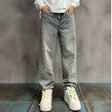 High Street Hip Hop Trousers, Trendy Brand Cool and Handsome Jacquard Full Print Jeans for Men, American Style Vibe Straight Leg Pants - V.I.P Digital Presence