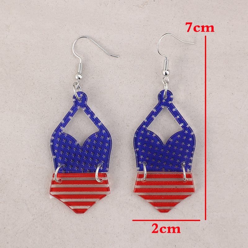 US Flag Pattern Acrylic Earrings - V.I.P Digital Presence