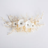 Queenco Gold Bridal Hair Comb Pearl Beads Wedding Hair Accessories Women Headpiece Girl's Hair Vine Party Hair Jewelry - V.I.P Digital Presence
