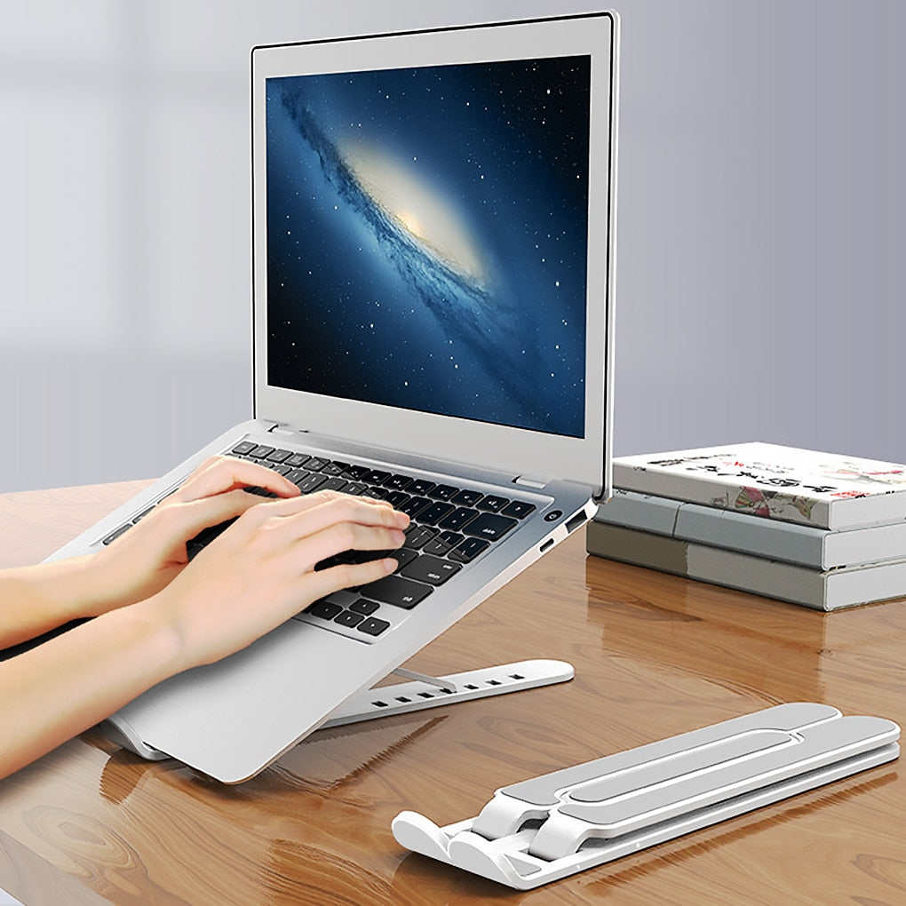Portable Laptop Stand Foldable Height Adjustable Support Base Computer Cooling Stand Hollow Design Laptop Holder - V.I.P Digital Presence