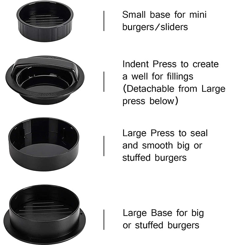 3-in-1 Manual Kitchen Gadget: Hamburger Patty, Round Beef Burger & Meatball Press. - V.I.P Digital Presence