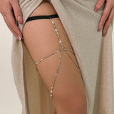 Lolita lace sexy leg ring body chain spicy girl beach fringe rhinestone thigh chain - V.I.P Digital Presence