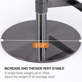 Modern leather bar chair with black titanium stainless steel backrest, adjustable height by rotation (1 piece in brown)