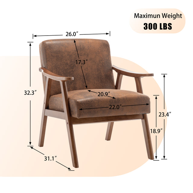 Medieval modern chair, solid wood frame living room chair, accent chair with ultra thick backrest - V.I.P Digital Presence