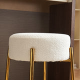 24 inch high circular bar stool, set of two - modern cushioned dining stool - including sturdy hardware support legs - V.I.P Digital Presence