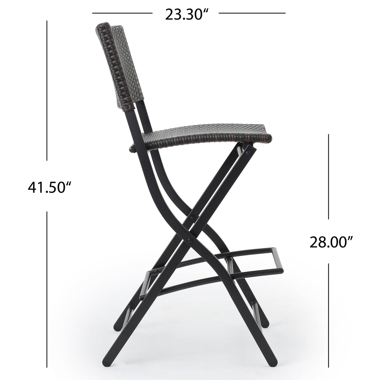 Outdoor Wicker Barstools Faux Rattan Patio Bar Stool Foldable Chair, 2-Pcs Set, Multibrown - V.I.P Digital Presence