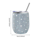 12oz Diamond Wine Tumbler With Sealed Lid Vacuum Thermo Beer Mug Cup Stainless Steel Mug Cup Champagne Party Bridemaid Gift - V.I.P Digital Presence