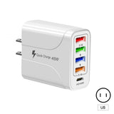 4USB+Type-C mobile phone charger PD18W 5-in-1 charging head 48W charger PD interface charger - V.I.P Digital Presence