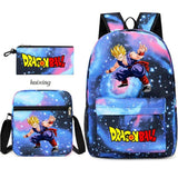 Youth Dragon Ball Backpack Student Shoulder Bag Travel Bag 3-Piece Set - V.I.P Digital Presence