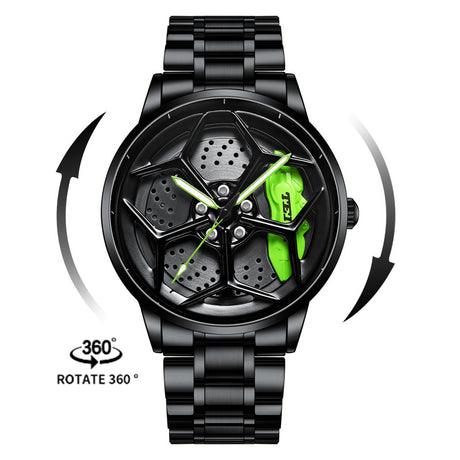 New Top Brand Luxury Mens Watches Stainless Steel Car Wheel Hub Quartz Watch For Men Military Sport Watch Relogio Masculino - V.I.P Digital Presence