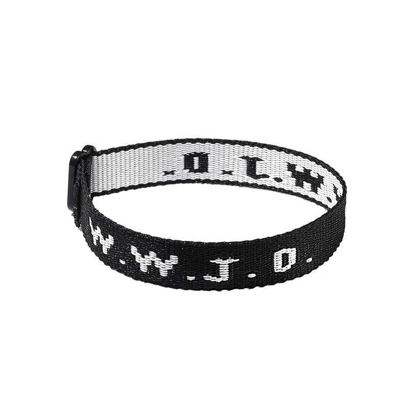 Alphabet Jacquard Printed Wrist Strap Bracelet Strap Unisex WWJD Bracelet Adjustable Bracelet - V.I.P Digital Presence