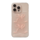 Sweet Pink Bow Apple 15 Phone Case 14 Transparent iPhone 13 Promax Silicone - V.I.P Digital Presence
