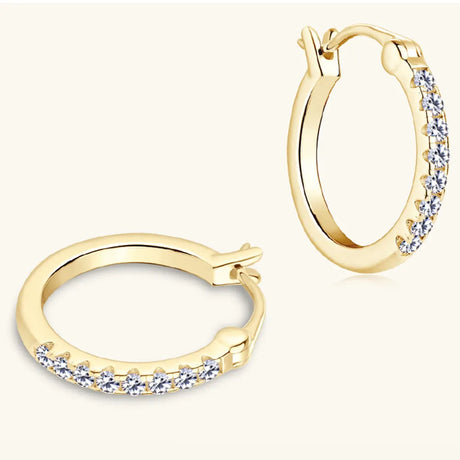 925 Sterling Silver Moissanite Huggie Earrings - V.I.P Digital Presence