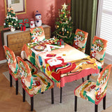 Christmas tablecloth, holiday decoration, elastic chair cover, household dining table, waterproof and dustproof tablecloth, fabric decorative tablecloth - V.I.P Digital Presence