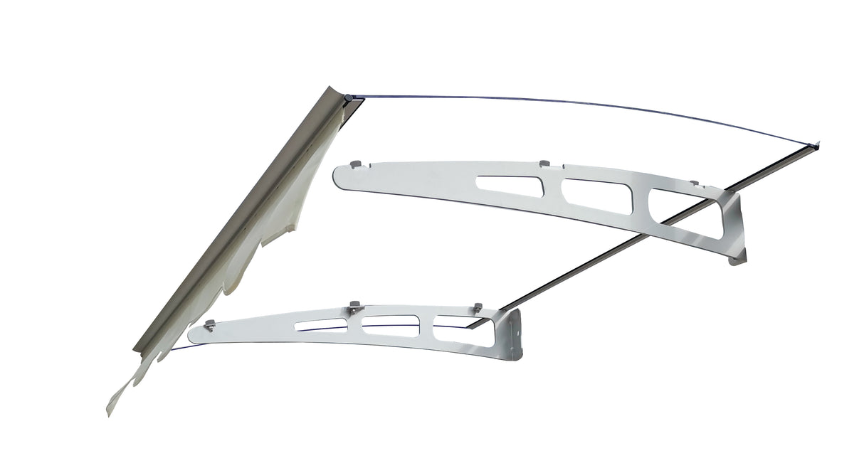 GarLUGH DA4734W Series Door Window Awning Made of 0.137 Inch Thick Crystal Solid Polycarbonate Sheet in size of 47" Wide x 34" - V.I.P Digital Presence