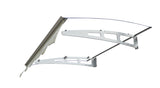 GarLUGH DA4734W Series Door Window Awning Made of 0.137 Inch Thick Crystal Solid Polycarbonate Sheet in size of 47" Wide x 34" - V.I.P Digital Presence