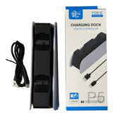 Suitable for PS5 wireless controller dual seat charging P5 controller charging dock with LED display PS5 headphone jack - V.I.P Digital Presence