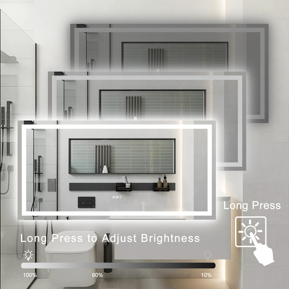 72"×36" LED Mirror Light Bathroom,anti-Fog & Dimming Led Bathroom Vanity Mirror - V.I.P Digital Presence