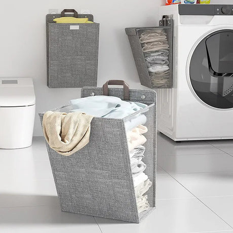 Dirty Clothes Basket Foldable Home Dormitory Dormitory Multifunctional Organization Storage Wall Hanging Basket - V.I.P Digital Presence