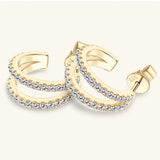 Moissanite 925 Sterling Silver C-Hoop Earrings - V.I.P Digital Presence