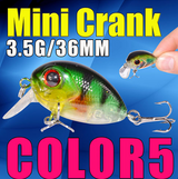 AFISHLURE 36 mm 3,5 g Crank Bait Señuelo de pesca artificial de plástico duro Carpa falsa Pesca Wobbler Leurre Peche Isca 