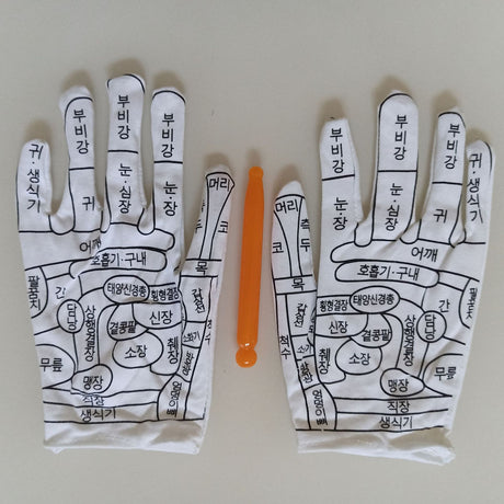 Acupoint diagram massage gloves cotton English acupoint diagram gloves for men and women TCM human body meridian gloves - V.I.P Digital Presence