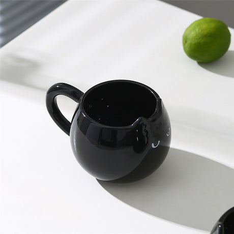 Adorable hand - painted cat - shaped ceramic mug, perfect for coffee or tea. - V.I.P Digital Presence