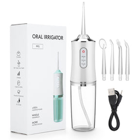 220ml Hand-Held Electric Dental Flusher Household 3-Speed Water Jet Dental Floss Scrubber Smart Power-Off Cleaning Teeth Set - V.I.P Digital Presence