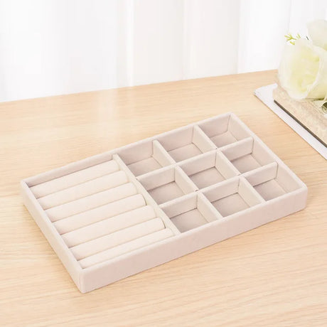 Plush jewelry storage box jewelry box rings earrings bracelets necklaces storage display shelf - V.I.P Digital Presence