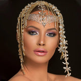 Fashionable Leaf Water Diamond Tassel Headwear, Personalized and Versatile Water Diamond Hair Chain, Women's Headdress - V.I.P Digital Presence