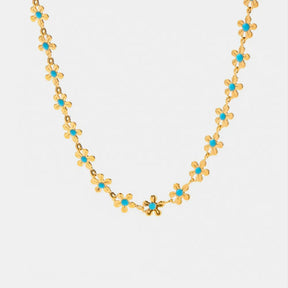 Flower blue drip oil niche light luxury necklace - V.I.P Digital Presence