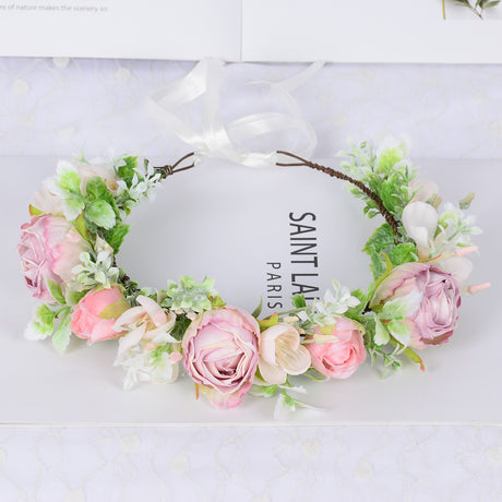 Hawaiian Wreath Wreath Simulation Flower Headwear Forest Fairy Girl Style Scenic Area Photo Headflower - V.I.P Digital Presence