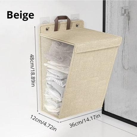 Dirty Clothes Basket Foldable Home Dormitory Dormitory Multifunctional Organization Storage Wall Hanging Basket - V.I.P Digital Presence