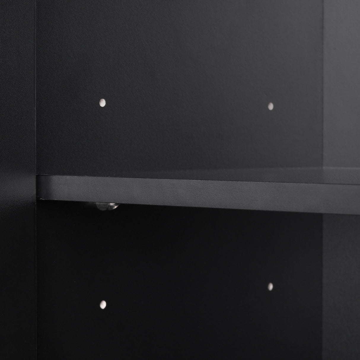 Bathroom storage cabinet, 4-door independent cabinet, adjustable shelf, open multi-layer shelf, black - V.I.P Digital Presence