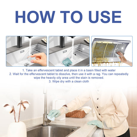 Kitchen Cleaning Effervescent Tablet Cooktop Tile Bathroom Kitchen Heavy Oil Dirt Stain Cleaning Effervescent Tablet - V.I.P Digital Presence