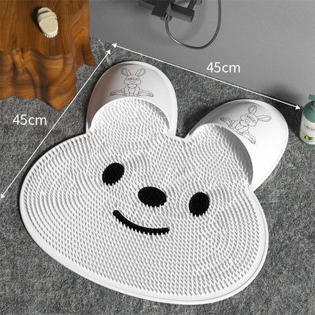 Silicone rabbit rub foot artifact bathroom anti-slip mat rub back massage pad rub bath wash feet to dead skin shower mat - V.I.P Digital Presence