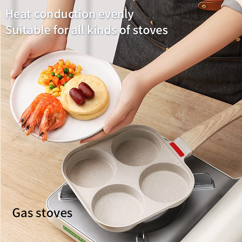 Fried Egg Burger Machine Frying Pan Non-Stick Surface Household Four Hole Breakfast Pan Fried Egg Divine Tool Pancake Pan - V.I.P Digital Presence