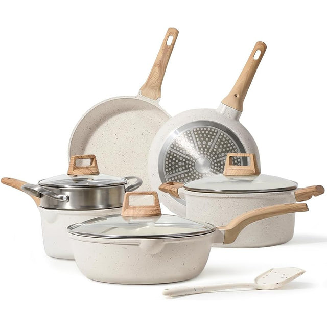 Medical stone non-stick pot soup pot stew pot frying pan wok milk pot frying pan steaming marble granite pot set - V.I.P Digital Presence