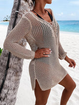 Openwork Tie Neck Cover-Up - V.I.P Digital Presence