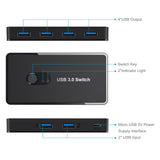 USB 3.0 Switch Adapter 4-port USB Peripheral Switch Box Hub - V.I.P Digital Presence