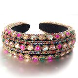 Heavy craftsmanship Baroque crystal headband with retro glass inlaid diamond hair accessories - V.I.P Digital Presence