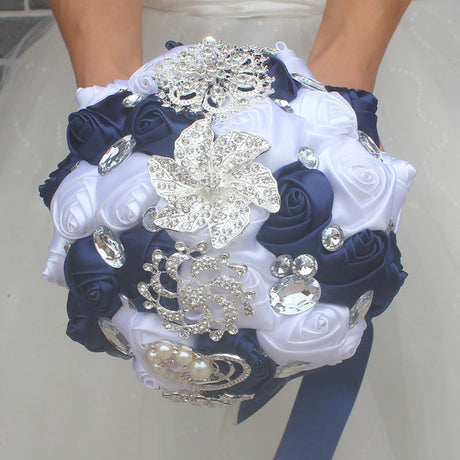 Artificial Wedding Bouquets Hand Made Flower Rhinestone Bridesmaid Crystal Bridal Wedding Bouquet - V.I.P Digital Presence