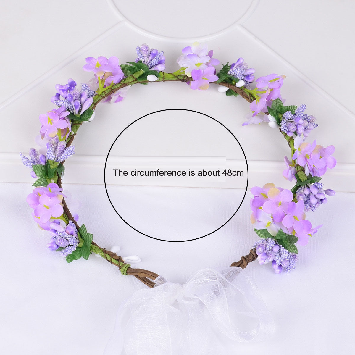 Hawaiian flower garland headband, bride's wedding headdress, bridesmaid's photo, simulated flower wreath, mini flower - V.I.P Digital Presence