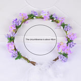 Hawaiian flower garland headband, bride's wedding headdress, bridesmaid's photo, simulated flower wreath, mini flower - V.I.P Digital Presence