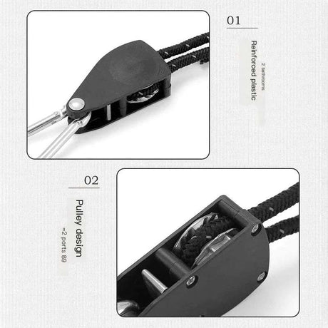 Camping Tent Tie Down Rope Tightener Fastening Pulley Ratchet Hangers Awning Rope Hook Canopy Buckle Rope Tightening Straps Tool - V.I.P Digital Presence