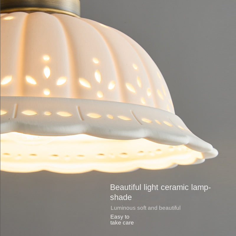 Copper Bedside Pendant Light Bedroom Modern Luxury French Retro Japanese American Artistic Aged Small Pendant Light - V.I.P Digital Presence