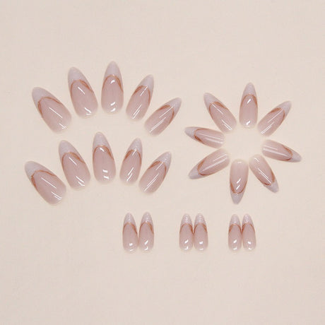 Irregular Pearlescent Phnom Penh French Manicure Sweet Ins Style Almond Nail Glitter French Manicure Wearable Manicure - V.I.P Digital Presence