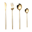 Portuguese Stainless Steel Knife Fork Spoon Golden Steak Knife Fork Set Four-Piece Tableware Set - V.I.P Digital Presence